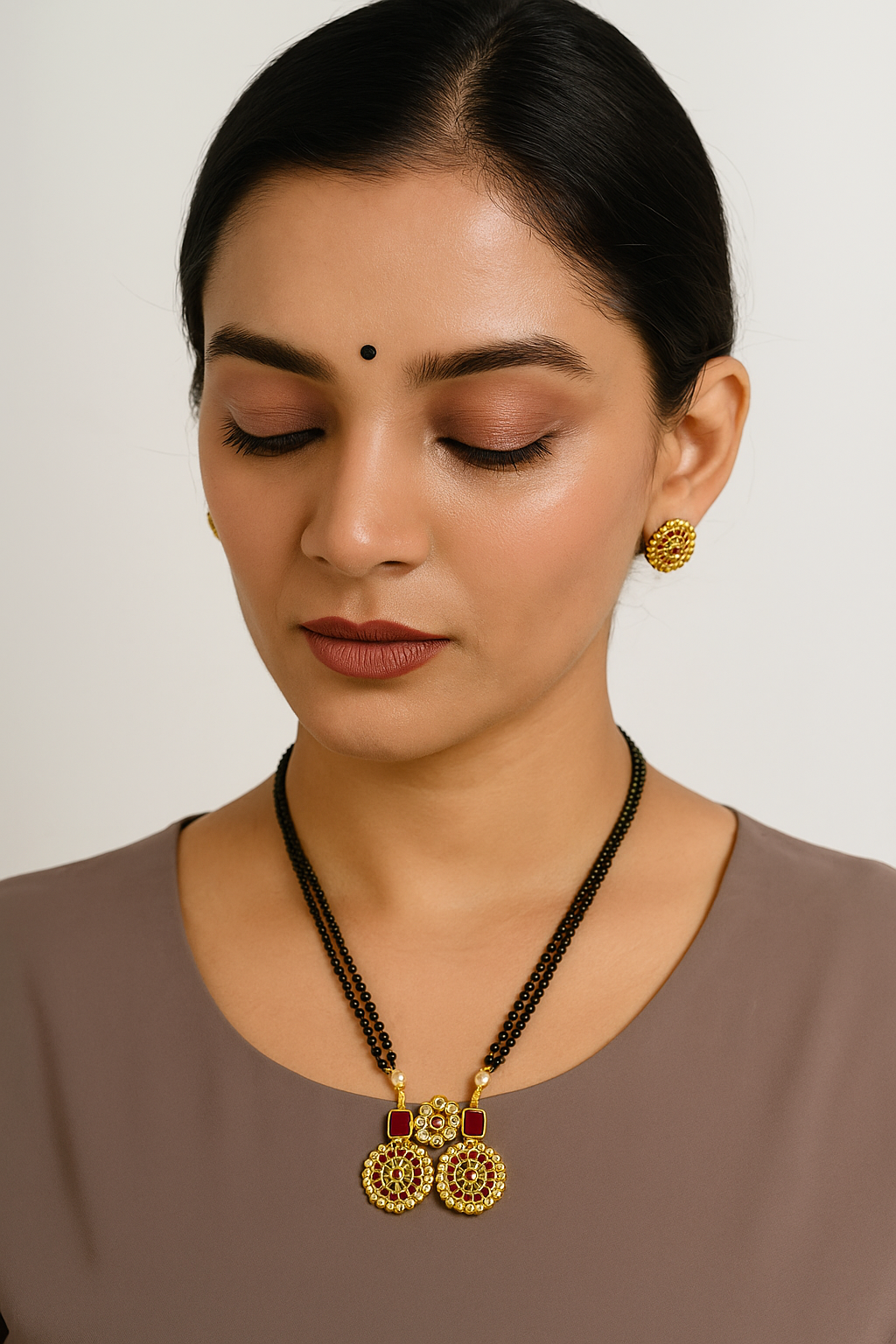 Raaga : Matte Gold Plated Mangalsutra Set