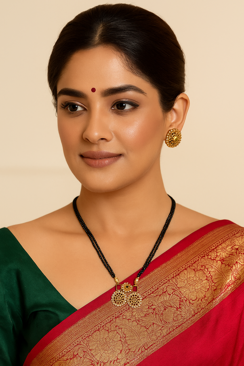 Celestia Carat Matte Gold Mangalsutra Set
