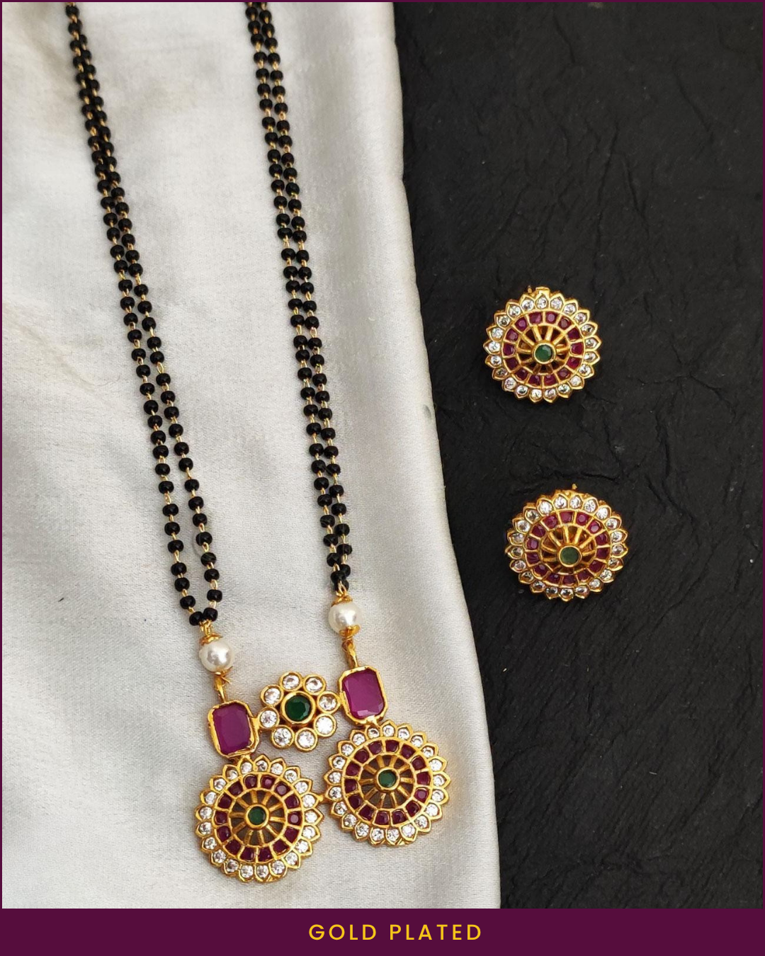 Raaga : Matte Gold Plated Mangalsutra Set