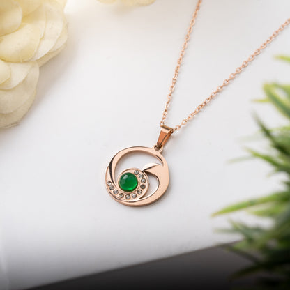 Emerald Swirl : Anti Tarnish Pendant