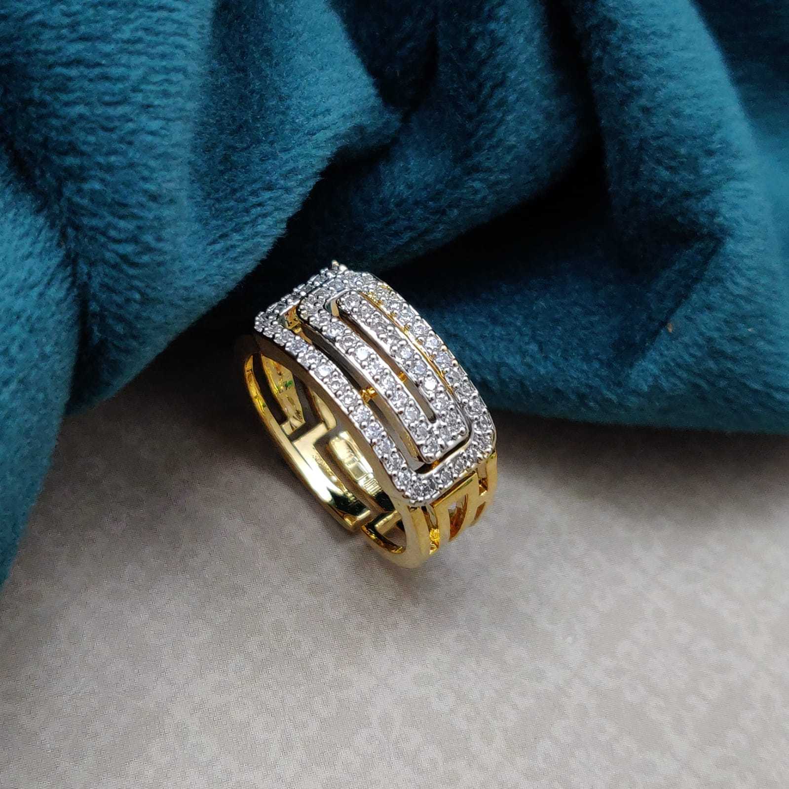 Celestia Carat Dual Row Diamond-Cut Gold Ring (SKU : RIN-5128-40)