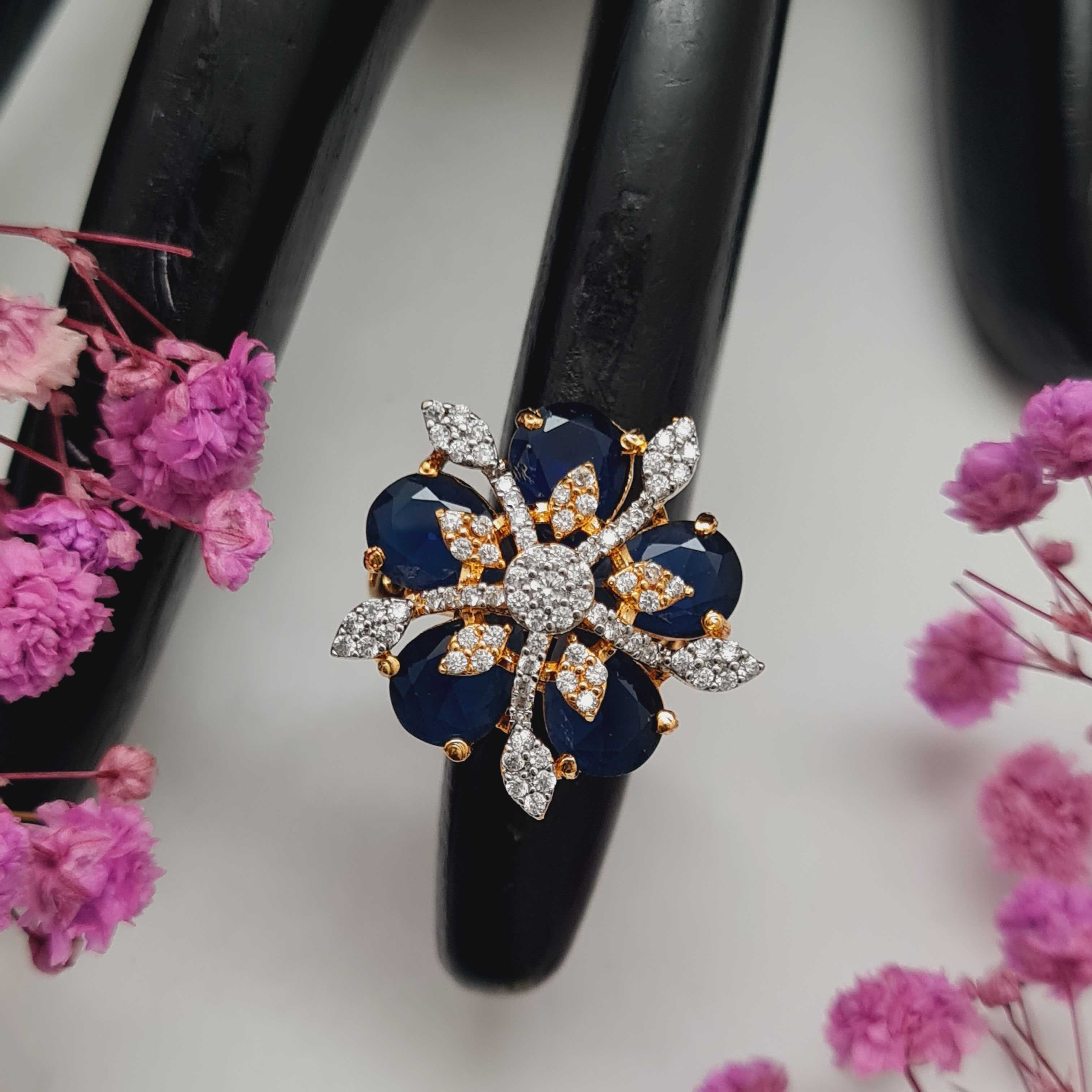 Celestia Carat Midnight Blossom Ring (SKU : RIN-5128-49)