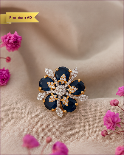 Nia : Gold Plated Adjustable AD Ring