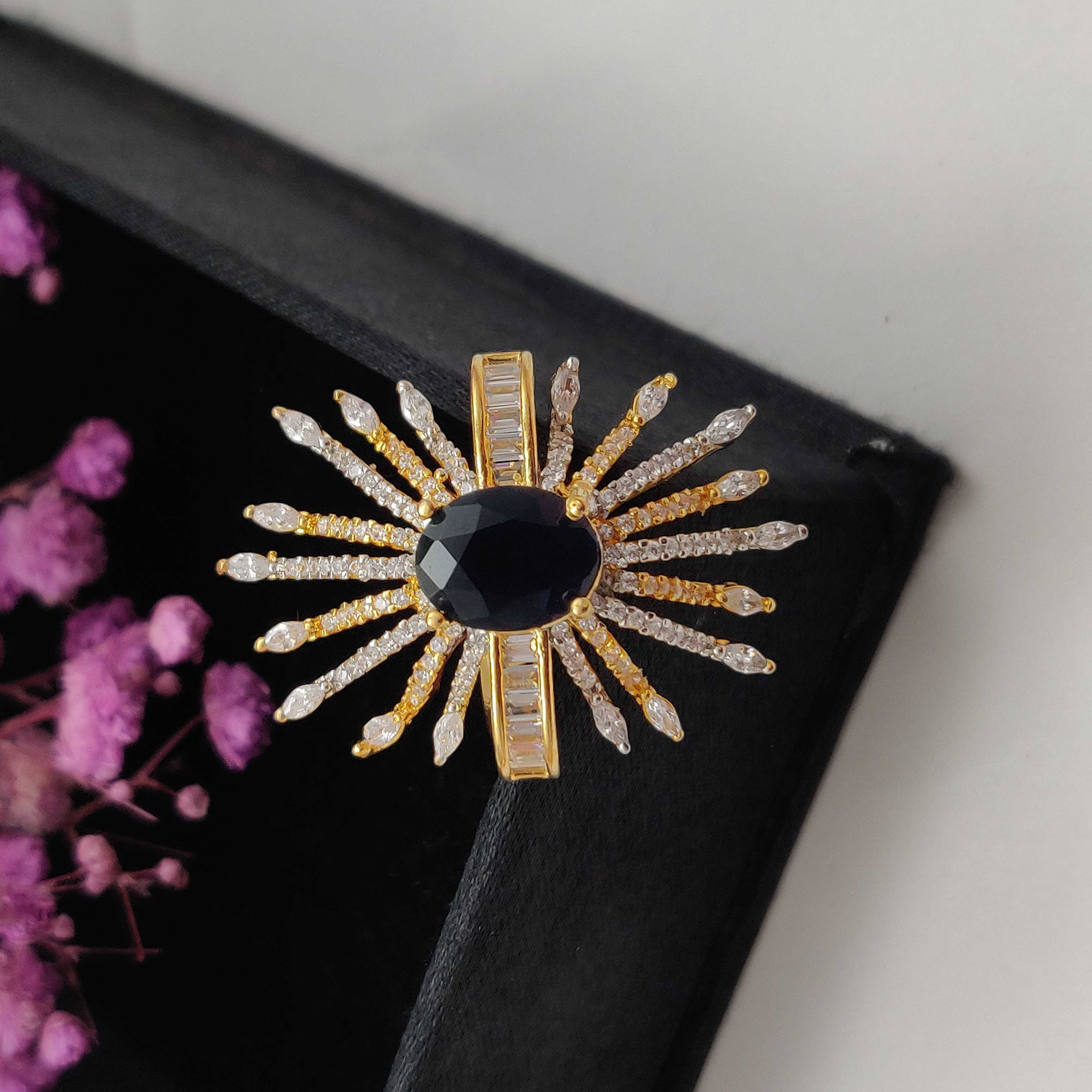 Celestia Carat Midnight Sunburst Ring (SKU : RIN-5128-54)