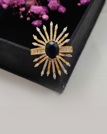 Nyra : Gold Plated Adjustable AD Ring