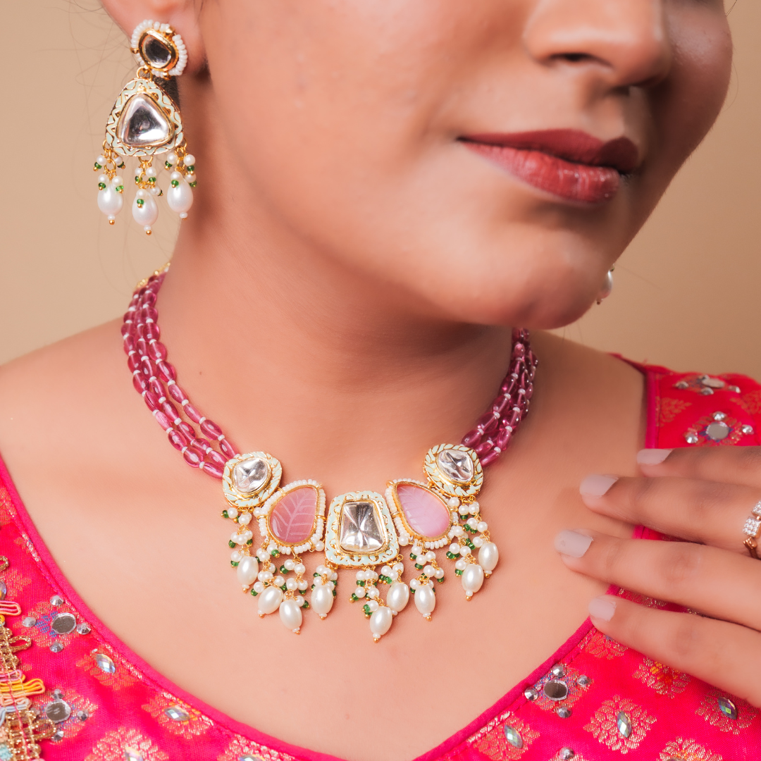 Royal Ruby Kundan Necklace Set
