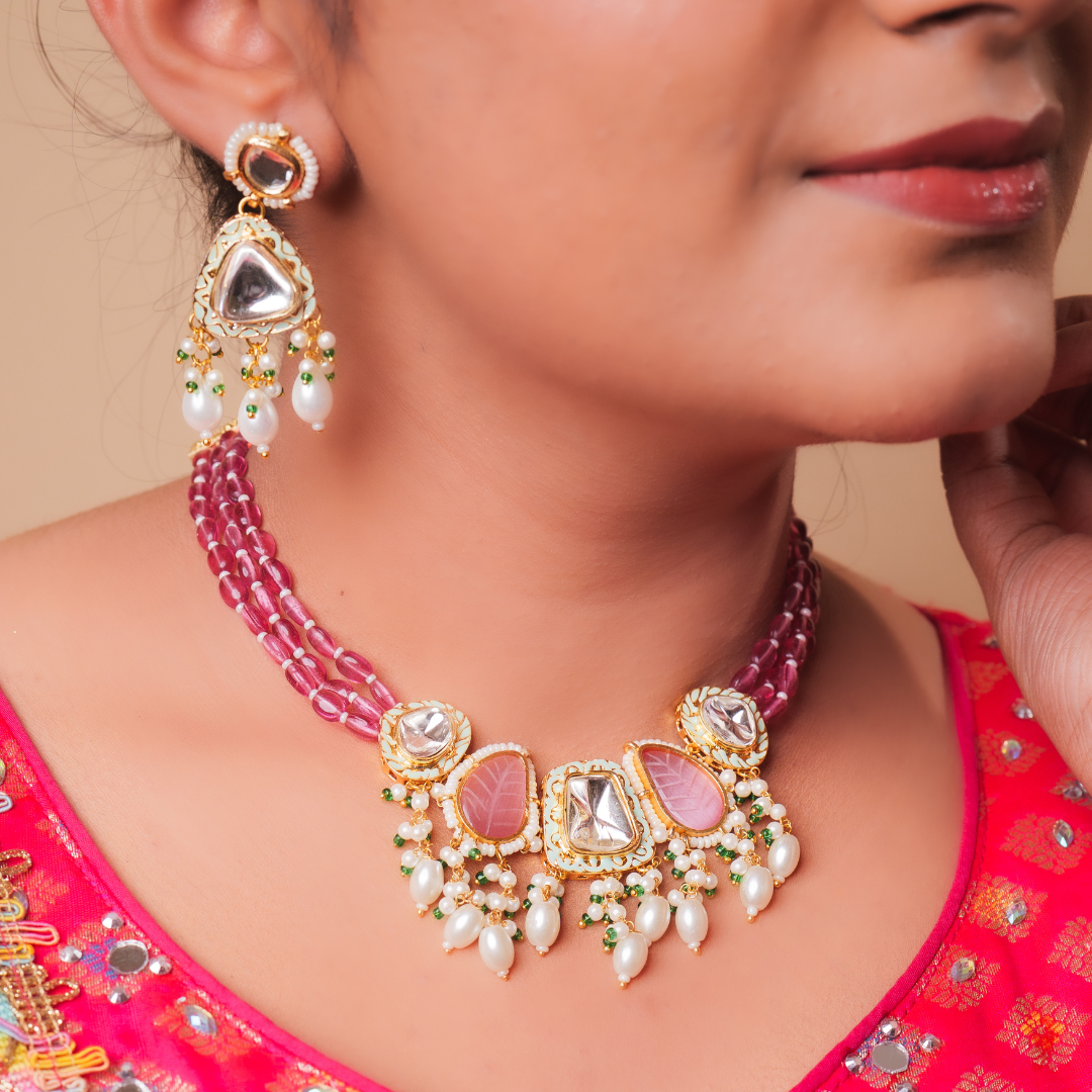 Royal Ruby Kundan Necklace Set